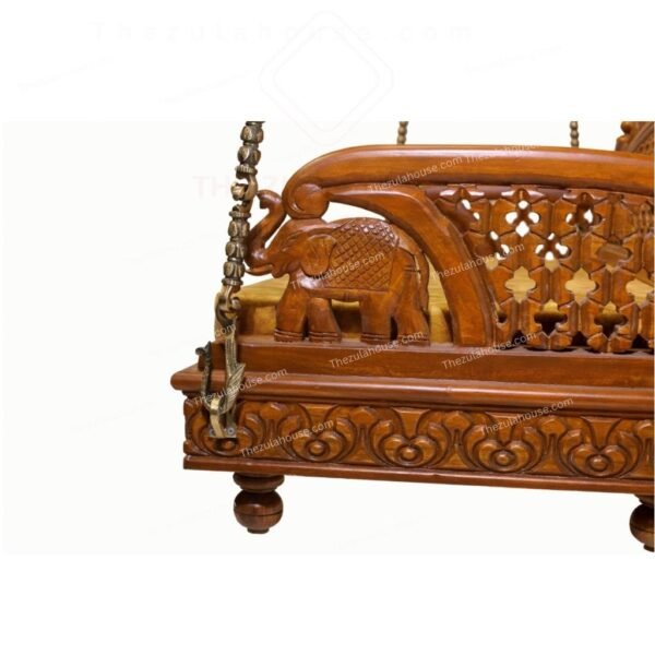 WS 001 - ELEPHENT CARVING SWING -WOODEN JHULA