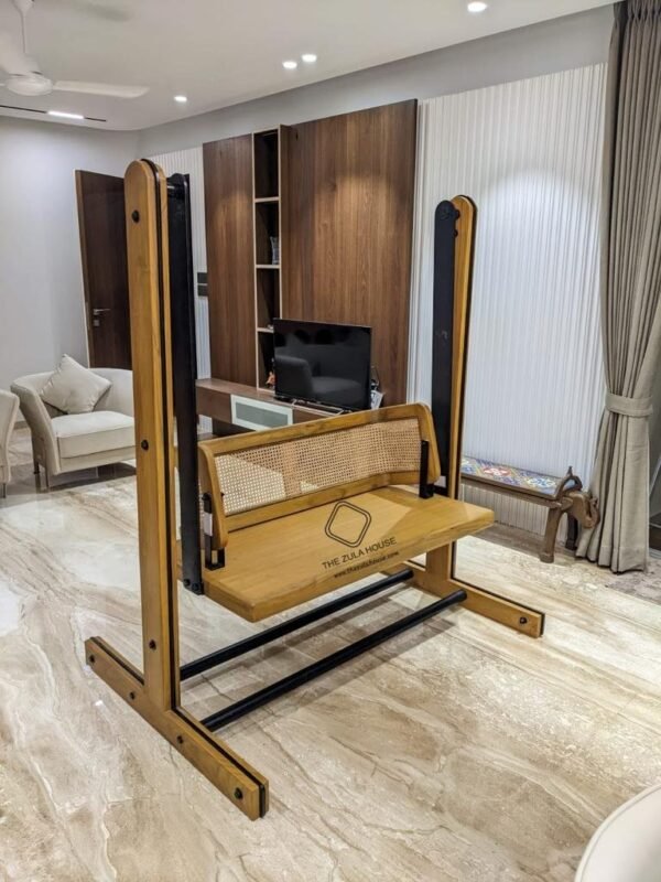 STAND 08- DESIGNER WOODEN SWING WITH STAND